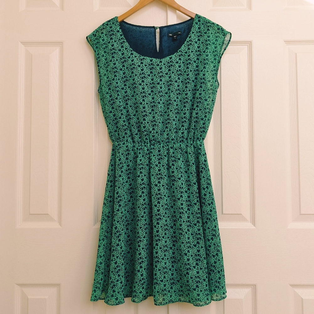 Gap Factory Cap Sleeve Hearts Dress EUC